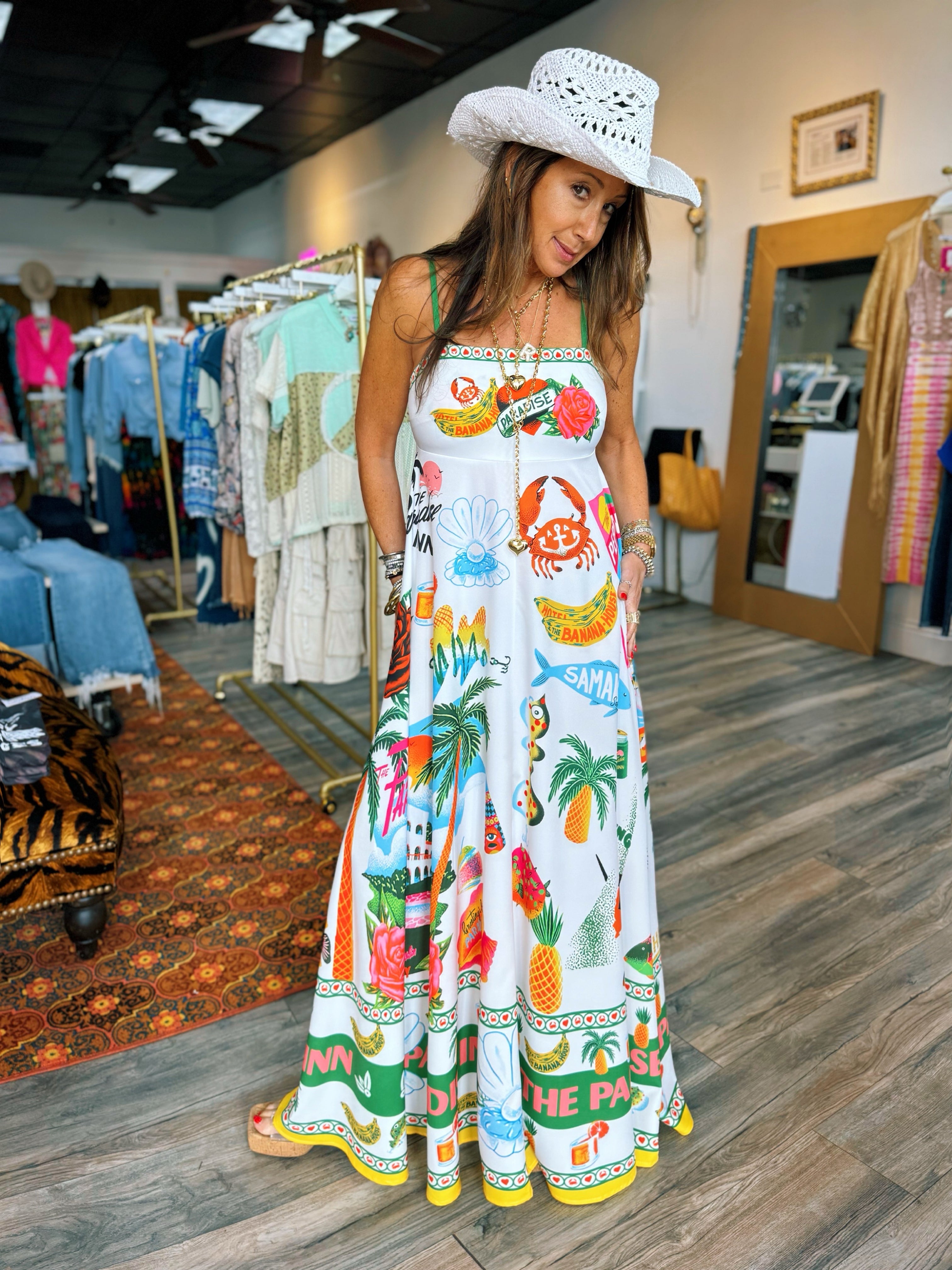 paradise maxi dress Polished in Paradise Kimono Maxi Dress L / coral